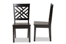 Iden Dark Brown 2Pc Dining Chair Set Baxton