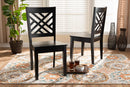 Iden Dark Brown 2Pc Dining Chair Set Baxton
