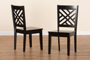 Iden Dark Brown 2Pc Dining Chair Set Baxton