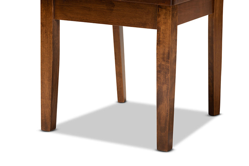 Iden Walnut Brown 2Pc Dining Chair Set Baxton