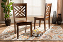 Iden Walnut Brown 2Pc Dining Chair Set Baxton