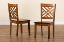 Iden Walnut Brown 2Pc Dining Chair Set Baxton