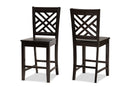 Iden Dark Brown 2Pc Counter Stool Set Baxton
