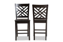 Iden Dark Brown 2Pc Counter Stool Set Baxton