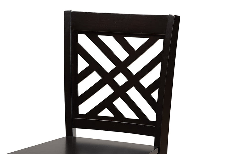 Iden Dark Brown 2Pc Counter Stool Set Baxton