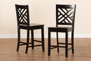 Iden Dark Brown 2Pc Counter Stool Set Baxton