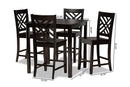 Iden Dark Brown 5-Piece Pub Set Baxton
