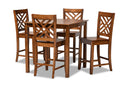Iden Walnut Brown 5-Piece Pub Set Baxton