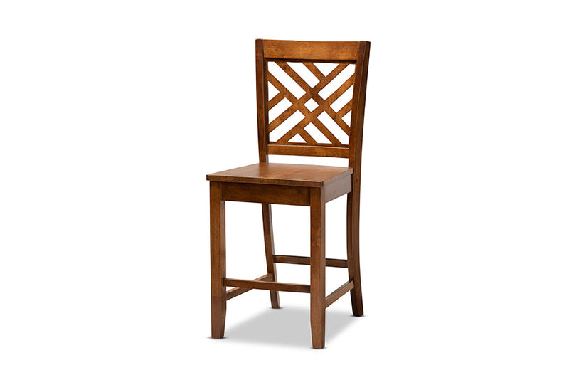 Iden Walnut Brown 5-Piece Pub Set Baxton
