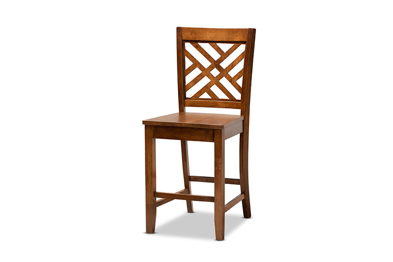 Iden Modern and Contemporary Walnut Brown Finished Wood 5-Piece Pub Set