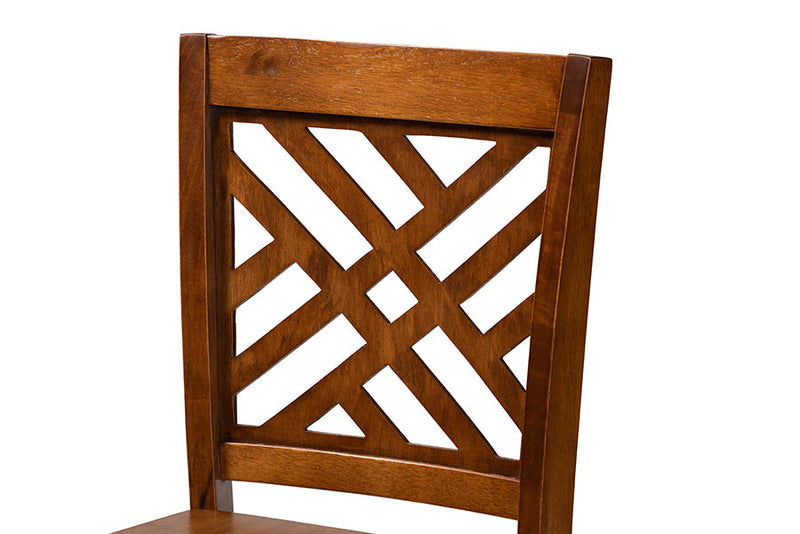 Iden Walnut Brown 5-Piece Pub Set Baxton