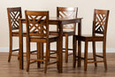 Iden Walnut Brown 5-Piece Pub Set Baxton