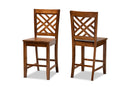 Iden Walnut Brown 2Pc Counter Stool Set Baxton