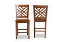 Iden Walnut Brown 2Pc Counter Stool Set Baxton