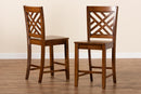 Iden Walnut Brown 2Pc Counter Stool Set Baxton