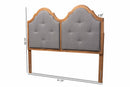 Rossin Dark Gray Fabric Upholstered and Walnut Brown Queen Size Arched Headboard Baxton