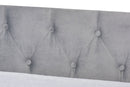 Feya Gray Velvet Fabric Upholstered Twin Size Daybed w/Trundle Baxton