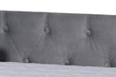 Feya Gray Velvet Fabric Upholstered Queen Size Daybed w/Trundle Baxton