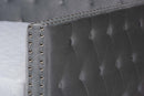 Feya Gray Velvet Fabric Upholstered Queen Size Daybed w/Trundle Baxton