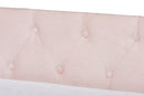 Feya Pink Velvet Fabric Upholstered Twin Size Daybed w/Trundle Baxton