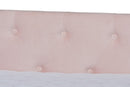 Feya Pink Velvet Fabric Upholstered Full Size Daybed w/Trundle Baxton