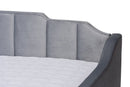 Naresh Gray Velvet Fabric Upholstered Full Size Daybed w/Trundle Baxton