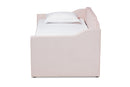 Naresh Pink Velvet Fabric Upholstered Twin Size Daybed w/Trundle Baxton