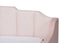 Naresh Pink Velvet Fabric Upholstered Queen Size Daybed w/Trundle Baxton