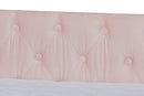 Andi Pink Velvet Fabric Upholstered Full Size Daybed w/Trundle Baxton