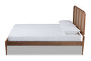 Millard Walnut Brown and Synthetic Rattan Queen Size Platform Bed Baxton