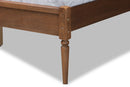 Millard Walnut Brown and Synthetic Rattan King Size Platform Bed Baxton