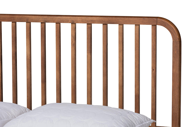 Marcin Walnut Brown Queen Size Platform Bed Baxton