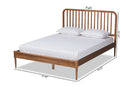 Marcin Walnut Brown Queen Size Platform Bed Baxton