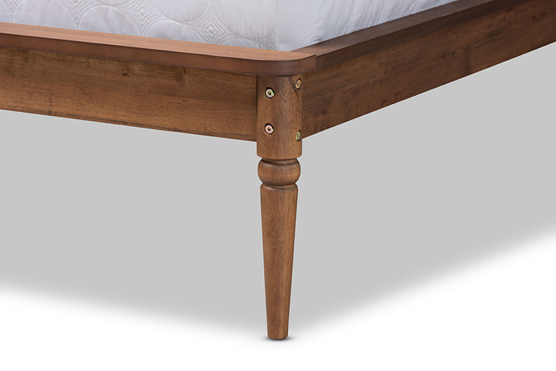 Jamila Classic and Traditional Transitional Walnut Brown Finished Wood Full Size Platform Bed