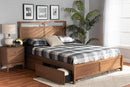 Devereaux Walnut Brown King Size 4-Drawer Platform Storage Bed Baxton