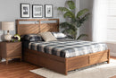 Devereaux Walnut Brown King Size 4-Drawer Platform Storage Bed Baxton