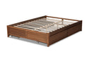Irina Walnut Brown King Size 4-Drawer Platform Storage Bed Baxton