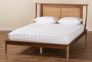 Disa Walnut Brown and Synthetic Rattan Queen Size Platform Bed Baxton
