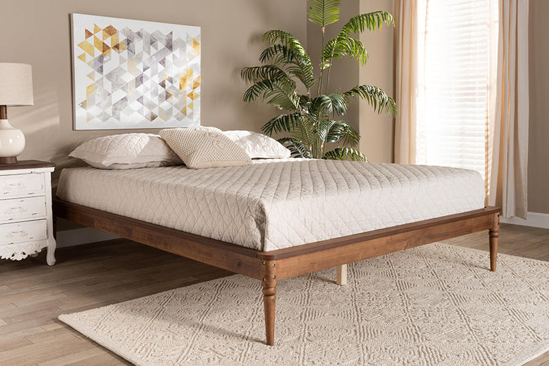 Janette Walnut Brown King Size Bed Baxton