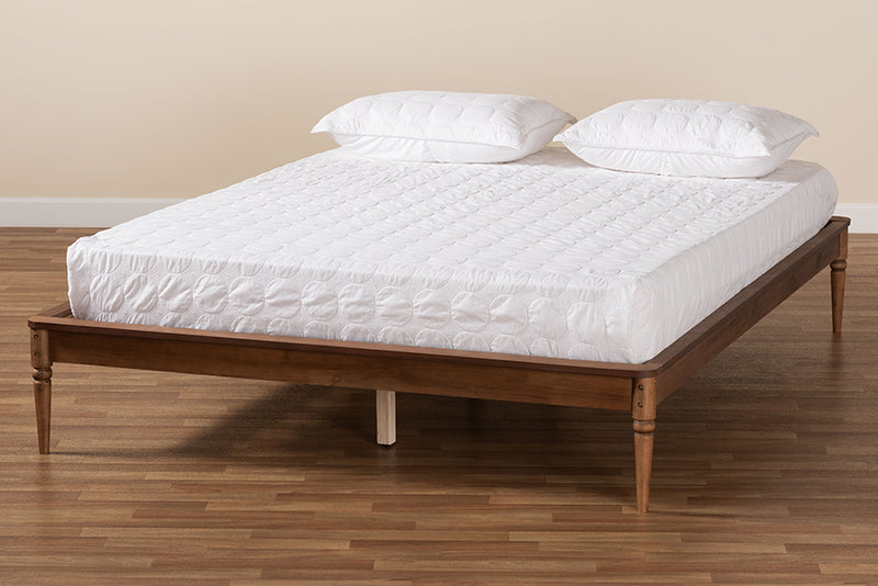 Janette Classic and Traditional Walnut Brown Finished Wood Full Size Bed