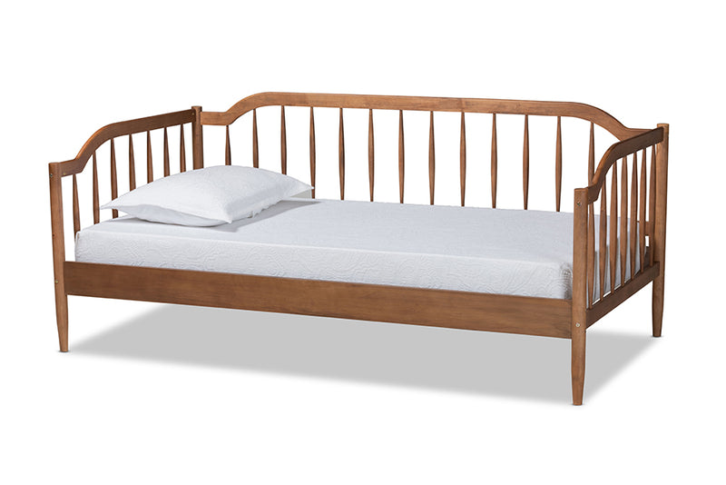 Cormac Classic Mid-Century Modern Walnut Brown Finished Wood Twin Size Daybed