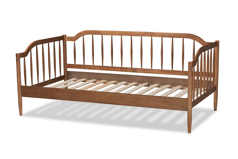 Cormac Classic Mid-Century Modern Walnut Brown Finished Wood Twin Size Daybed