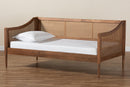 Shirina Walnut Brown and Synthetic Rattan Twin Size Daybed Baxton