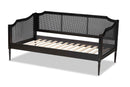 Hemera Charcoal and Synthetic Rattan Twin Size Daybed Baxton