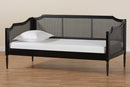 Hemera Charcoal and Synthetic Rattan Twin Size Daybed Baxton