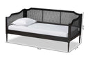 Hemera Charcoal and Synthetic Rattan Twin Size Daybed Baxton