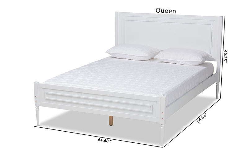 Branca Modern and Contemporary White Finished Wood Full Size Platform Bed