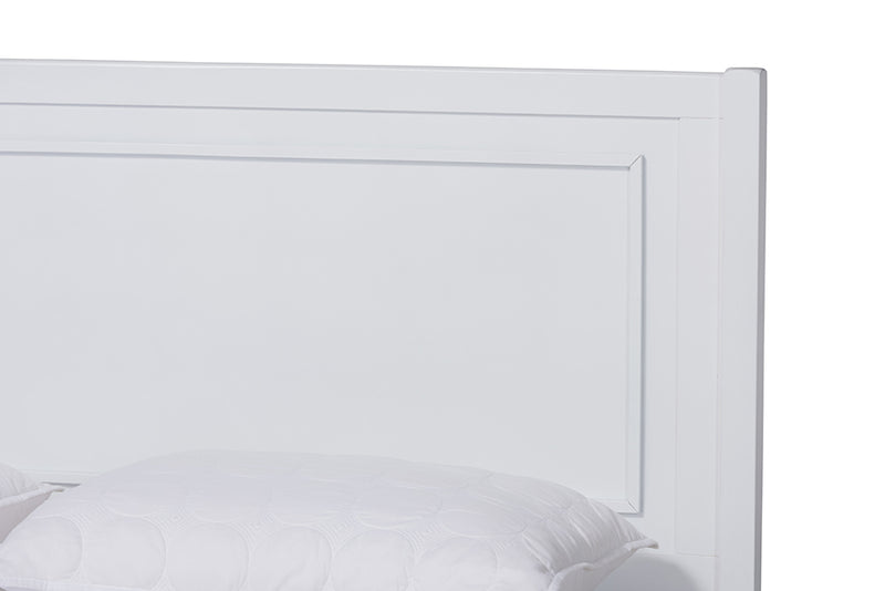 Branca Modern and Contemporary White Finished Wood Full Size Platform Bed