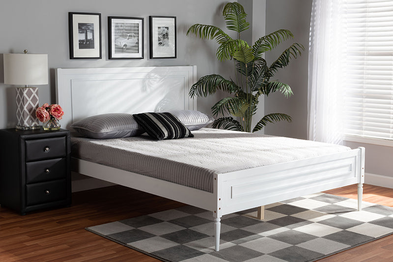 Branca Modern and Contemporary White Finished Wood Full Size Platform Bed