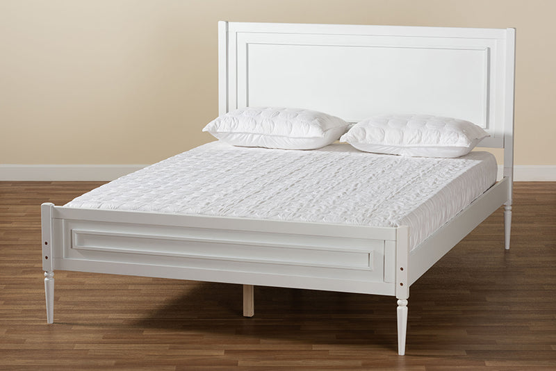 Branca Modern and Contemporary White Finished Wood Full Size Platform Bed